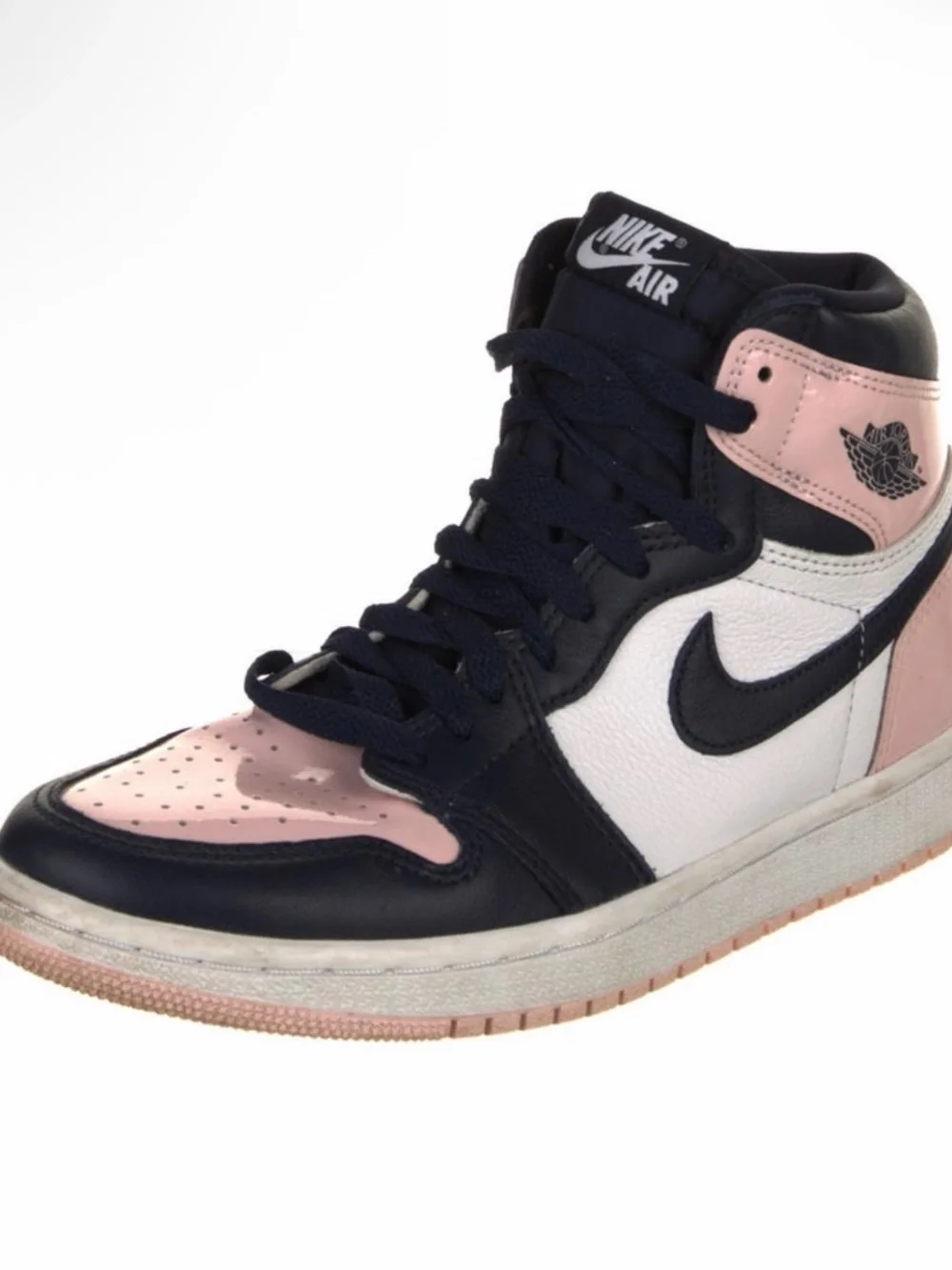 Jordan Women's Mid-Top Leather Sneaker in Pink and Many blue